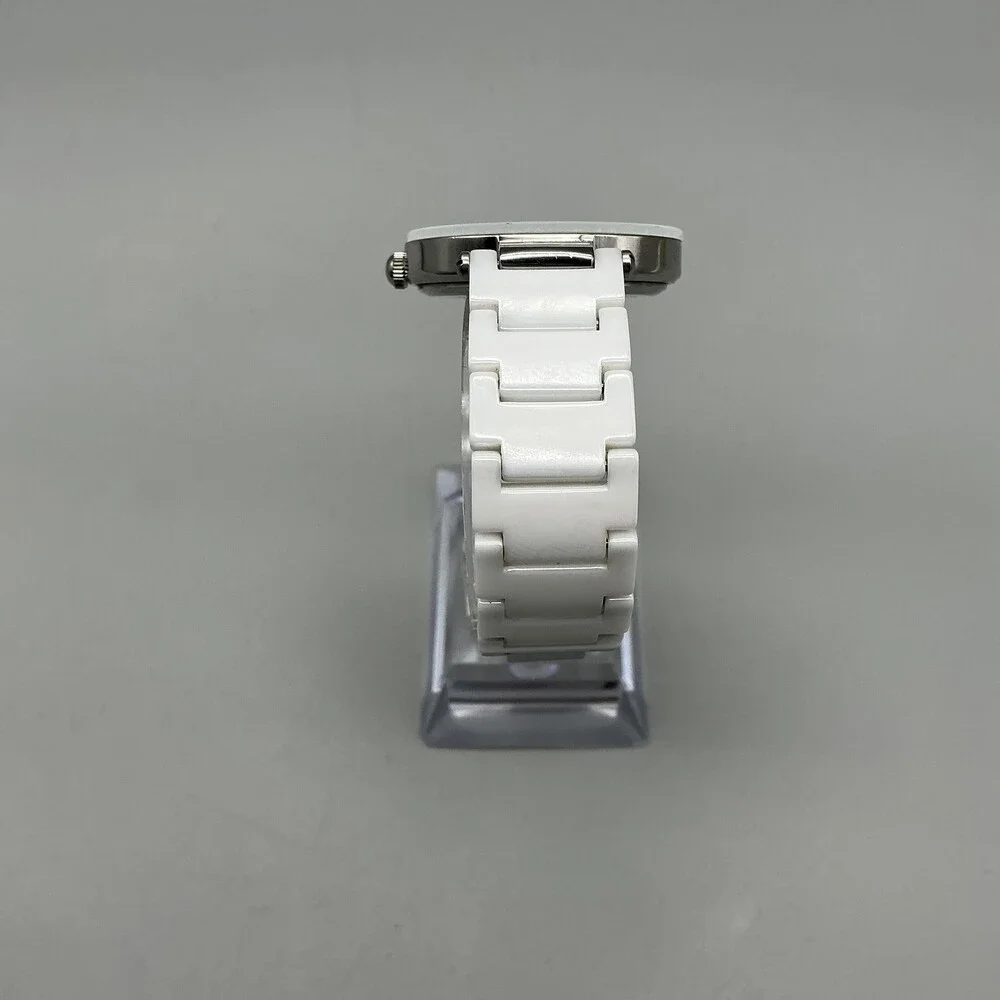 Anne Klein AK/1019 Womens Watch 33mm White Ceramic Bracelet New Battery 7.25